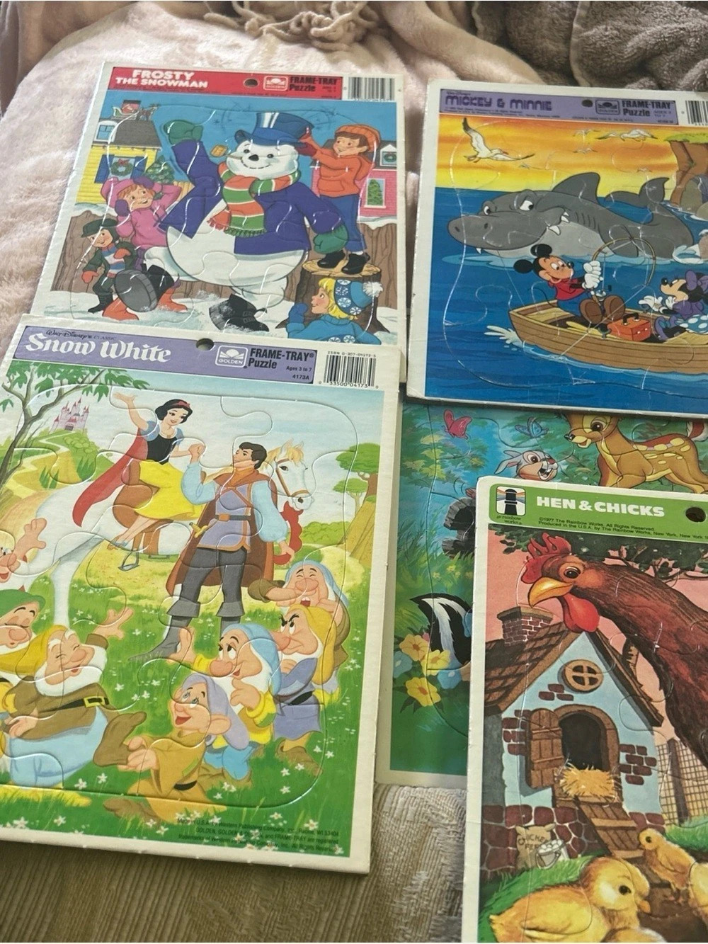 Golden Frame-Tray Puzzle Assortment Vintage Disney Multicolor Lot of 5
Vintage